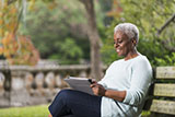 Women reading in park